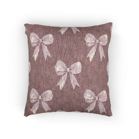 Bow Pattern Woven Pillow - Elegant Home Decor Accent