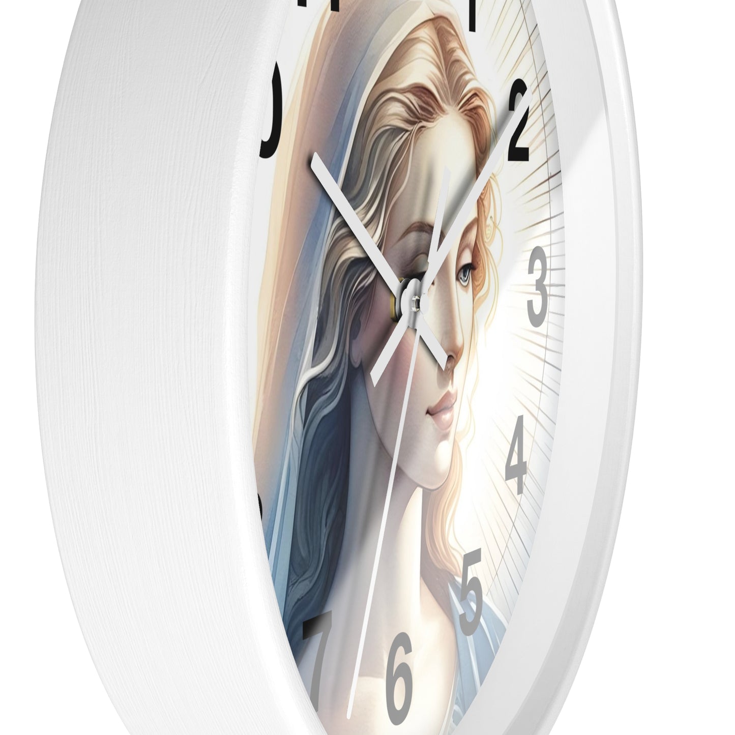 Serene Mary Wall Clock, Spiritual Decor, Gift for Mother's Day, Home Office Accent, Religious Artwork, Faith-Inspired Timepiece