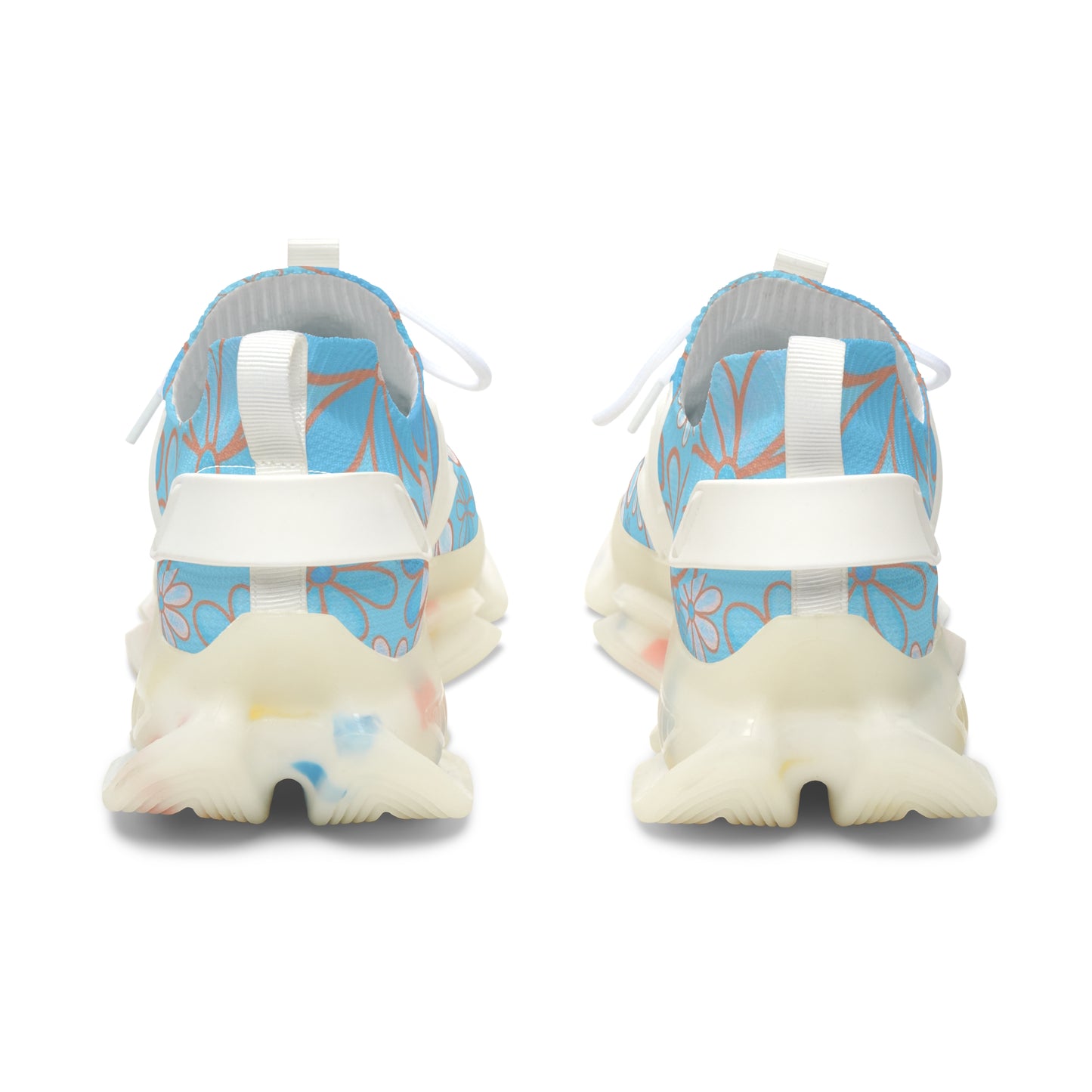 Women's Floral Mesh Sneakers, Trendy Athletic Shoes, Comfortable Running Sneakers, Floral Print Sneakers, Spring Fashion Shoes