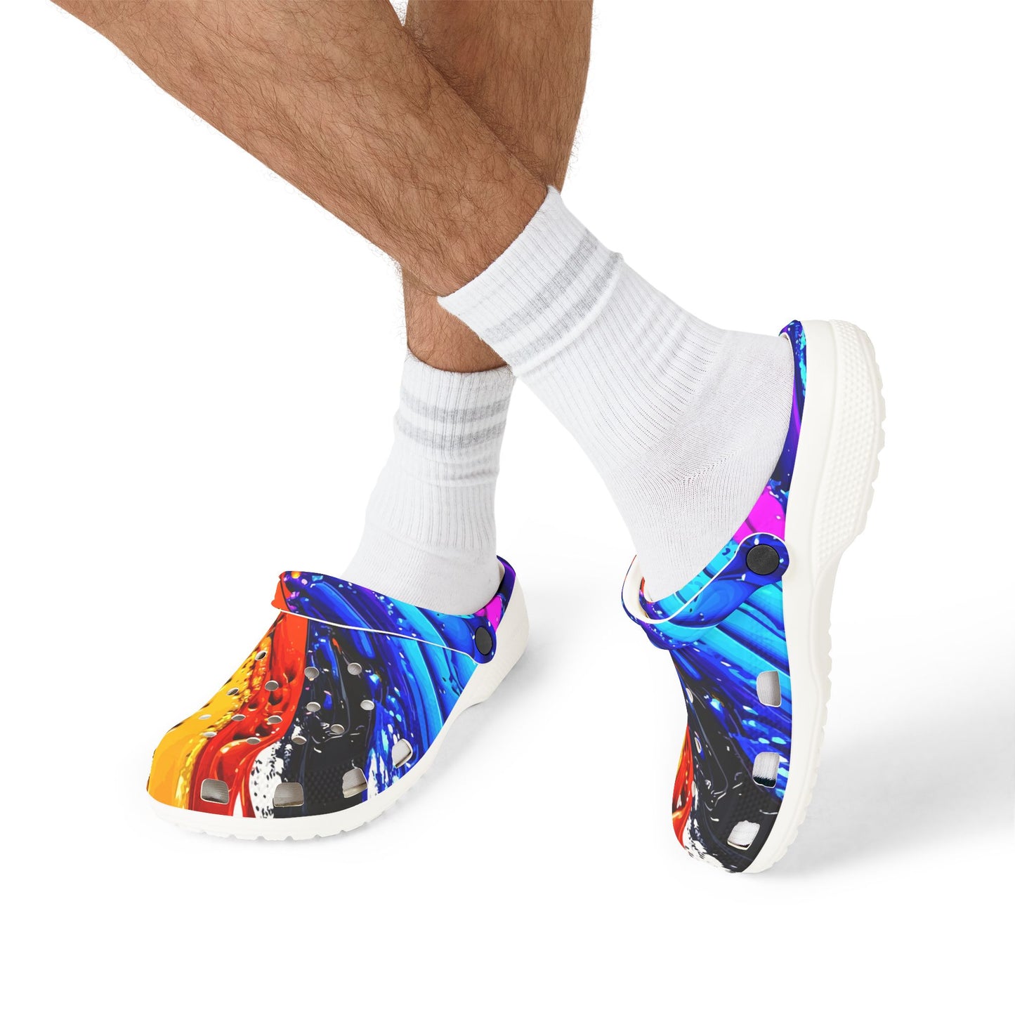 Color Splash EVA Foam Clogs – Vibrant Abstract Slip-On Shoes