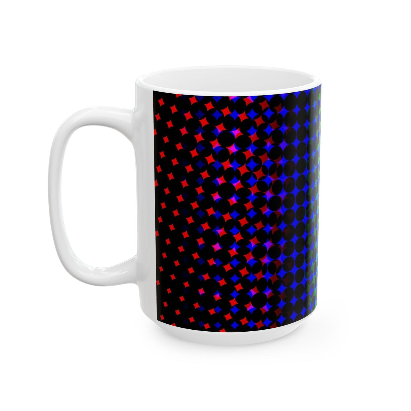 Vibrant Patterns Ceramic Mug, Unique Coffee Cup, Colorful Drinkware