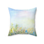 Spun Polyester Square Pillow Wildflowers