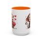 Cute Monkey Love Coffee Mug, Valentine's Gift, Animal Lover's Mug, Heartfelt Coffee Cup, Fun Kitchen Decor