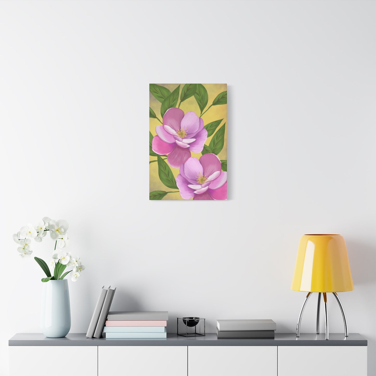 Matte Canvas, Stretched, 1.25" Tulips Pink and Purple Flowers