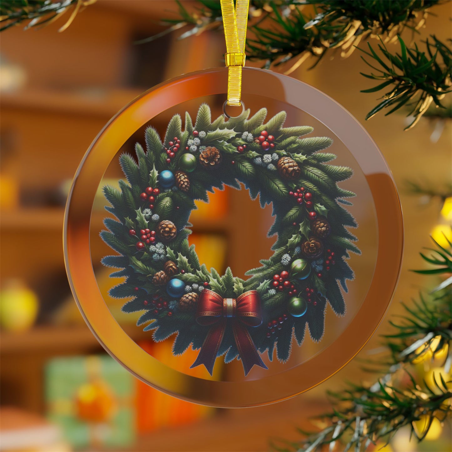 Glass Ornaments - Christmas Wreath