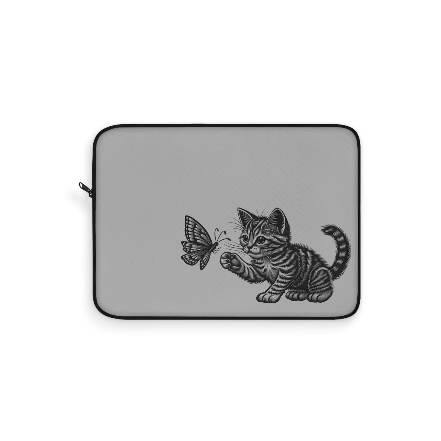 Cute Cat & Butterfly Laptop Sleeve, Animal Lover Gift, Tech Accessory, Cat Mom Gift, Under 35 Gift, Birthday, Home Office Decor