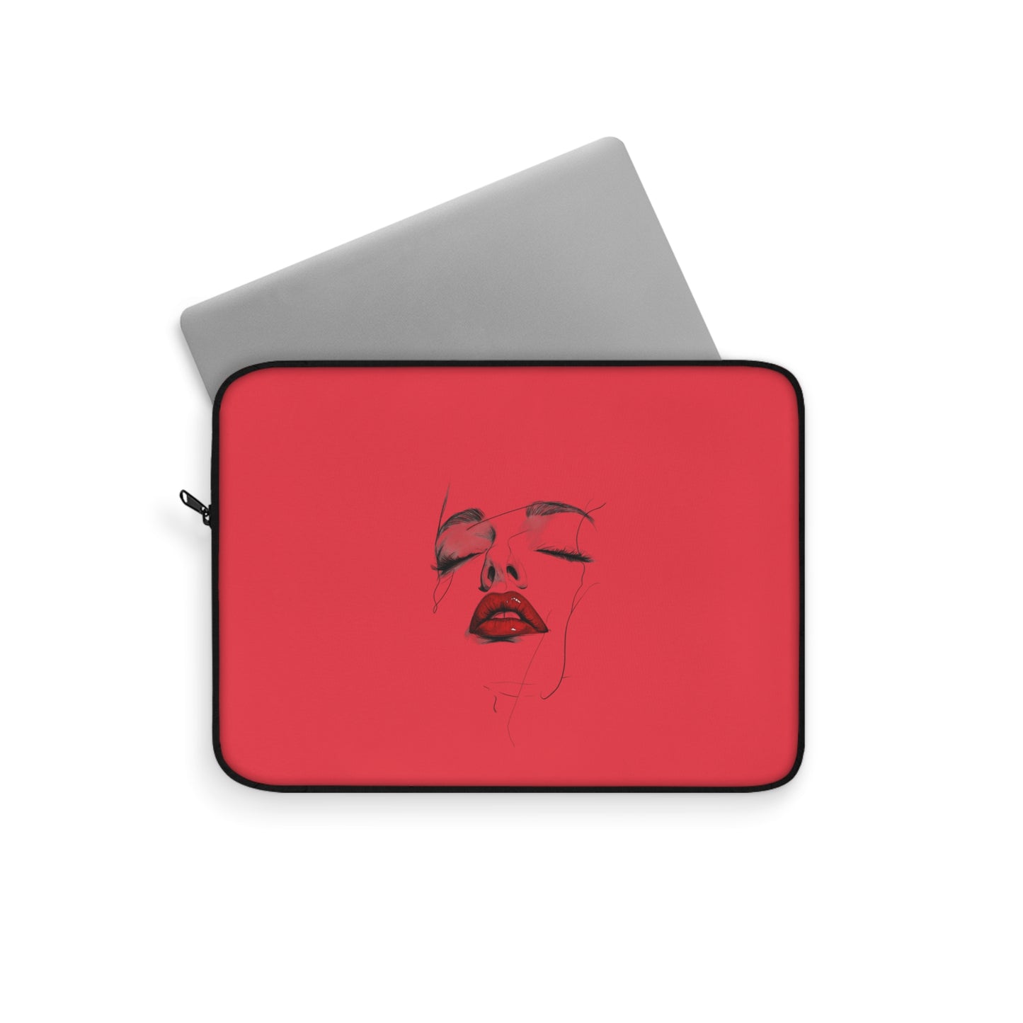 Chic Red Lip Art Laptop Sleeve | Trendy Tech Case, Gift for Her, Stylish Computer Cover, Art Lover Accessory, Unique Design