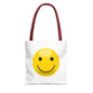 Smiley Face Tote Bag, Eco-Friendly Shopping Bag, Fun Beach Bag, Gift for Teens, Happy Tote for Everyday Use