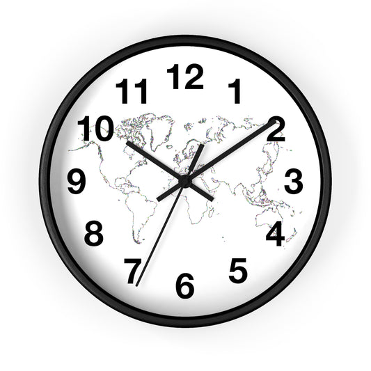 World Map Wall Clock, Unique Home Decor, Travel Enthusiast Gift, Modern Timepiece, Educational Wall Art