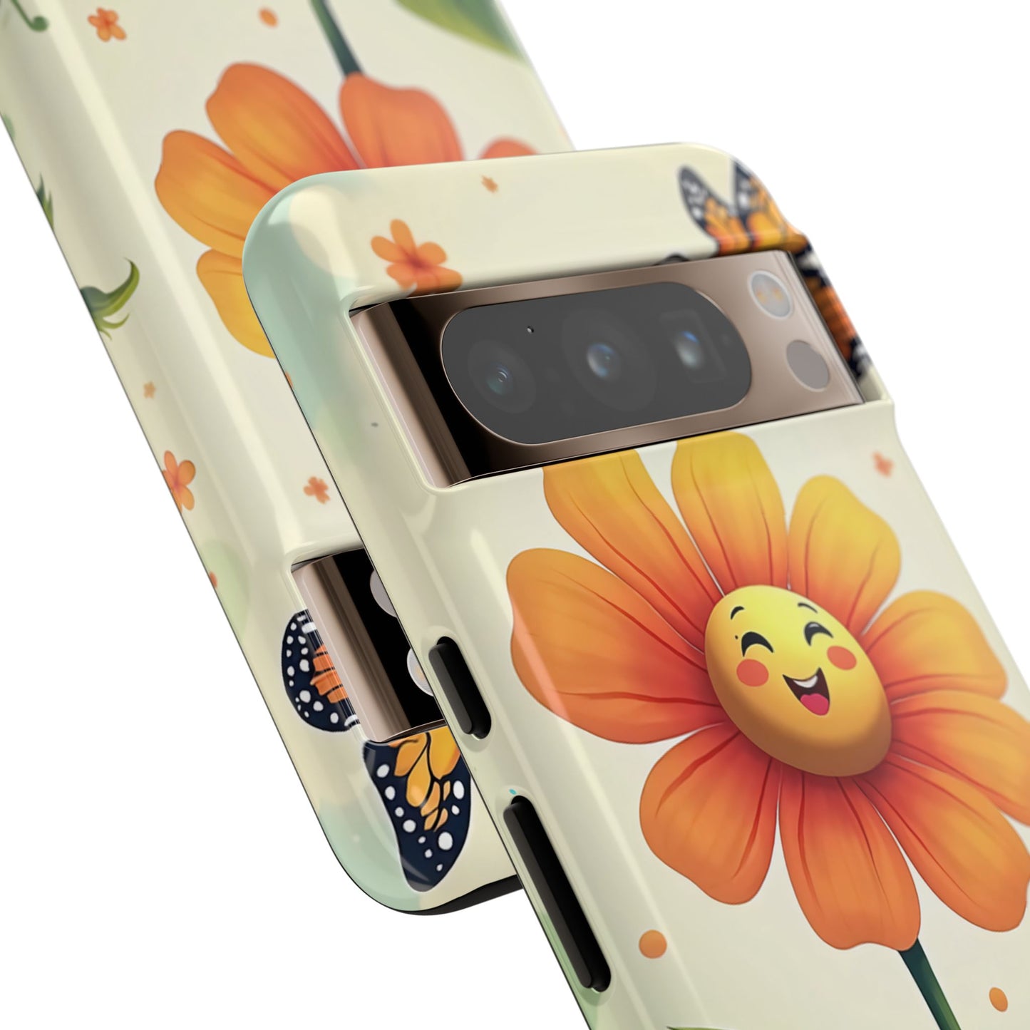 Floral Phone Case with Butterfly Design, Cute Flower Phone Cover for Nature Lovers, Eco-Friendly Gift, Spring Vibes, Birthday Present