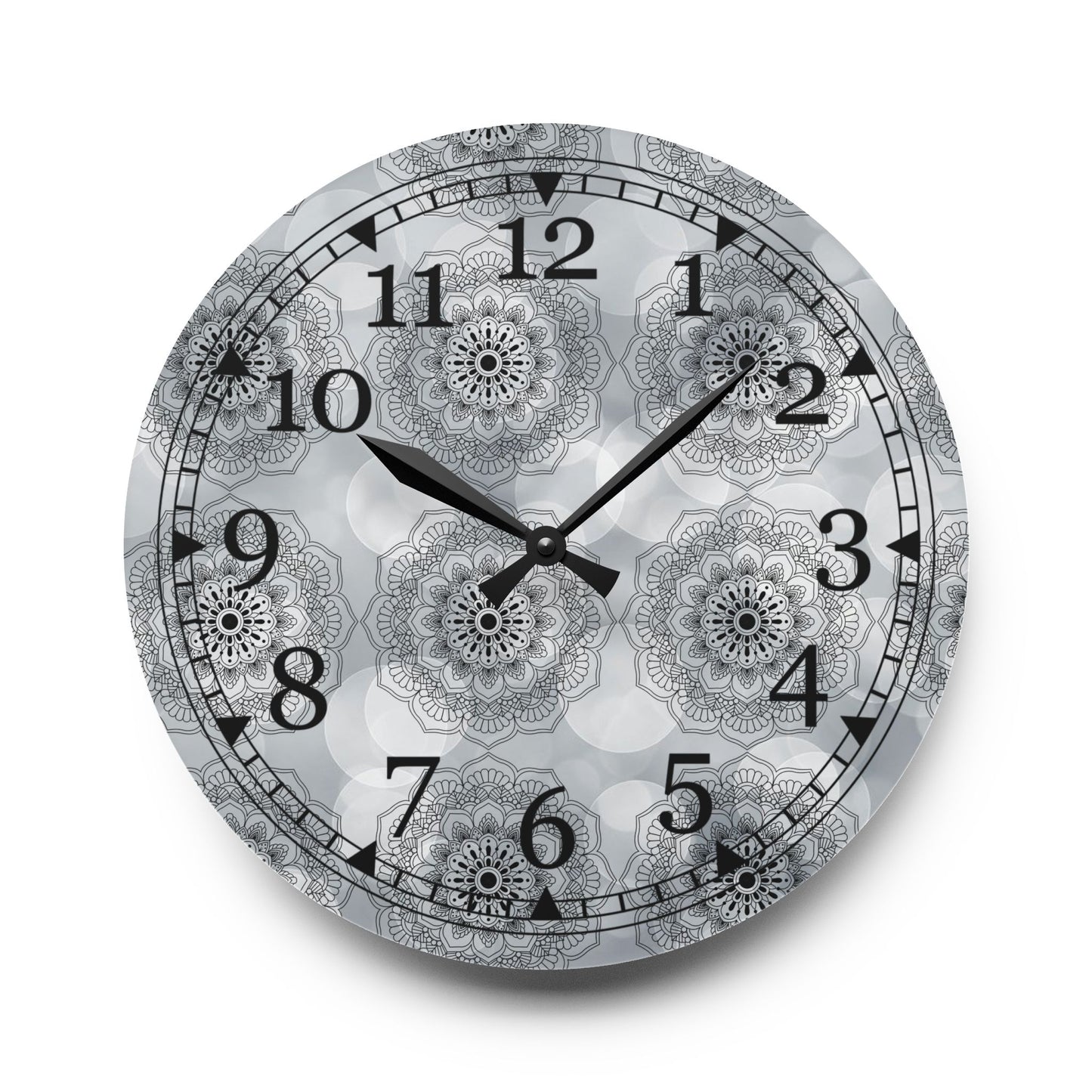 Elegant Floral Acrylic Wall Clock