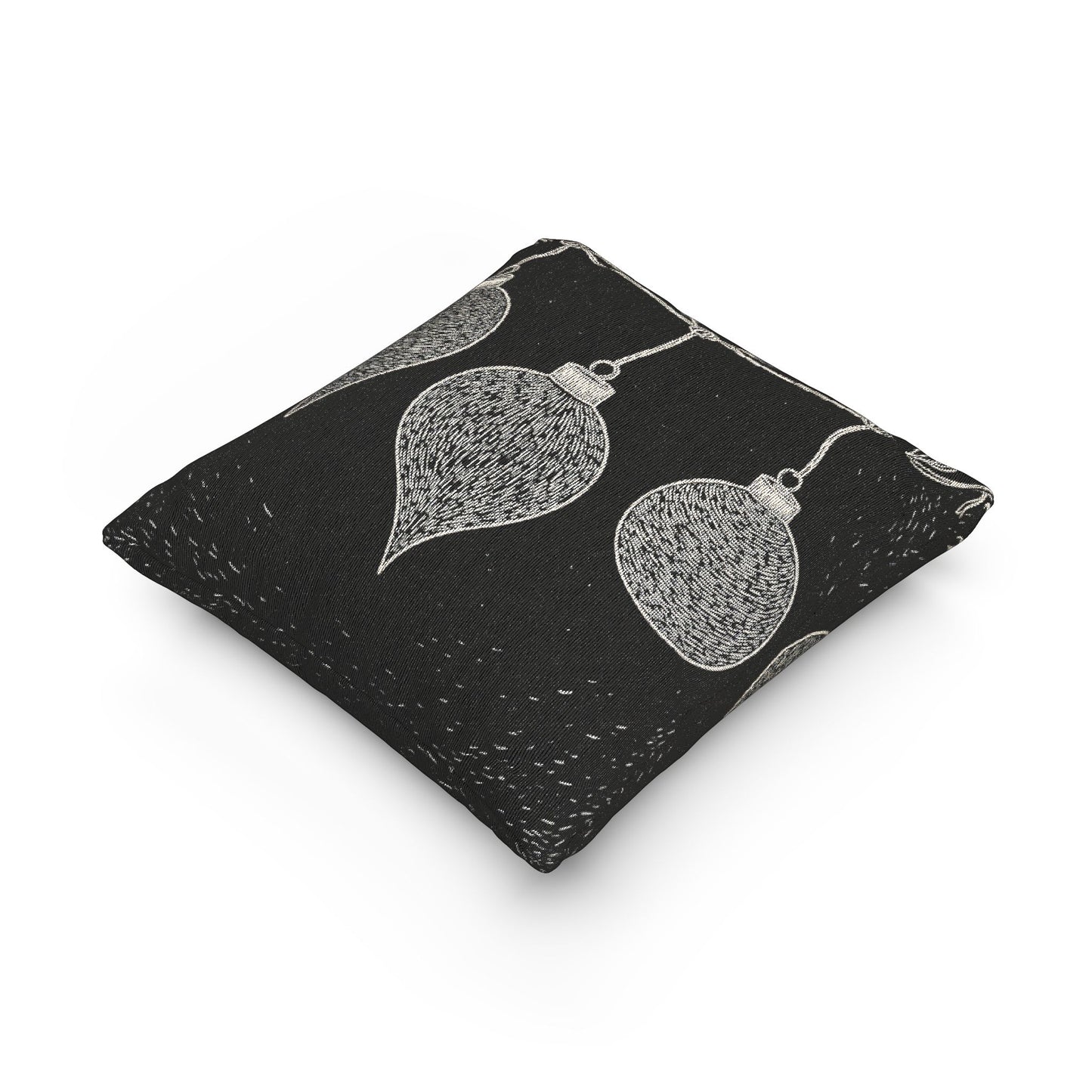 Christmas Ornament Woven Pillow, Holiday Home Decor, Cozy Couch Cushion, Seasonal Gift, Winter Decoration