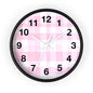 Pink Gingham Wall Clock — Cute Check Pattern Clock for Nursery & Kitchen