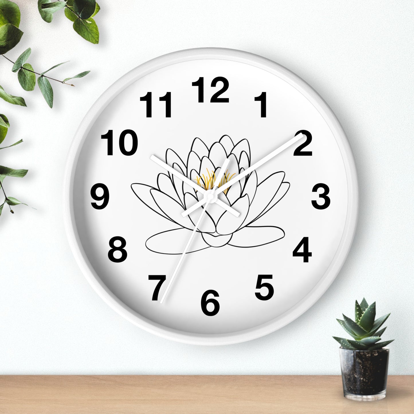Lotus Flower Wall Clock, Boho Home Decor, Meditation Gift, Office Timepiece, Unique Wall Art, Zen Decor