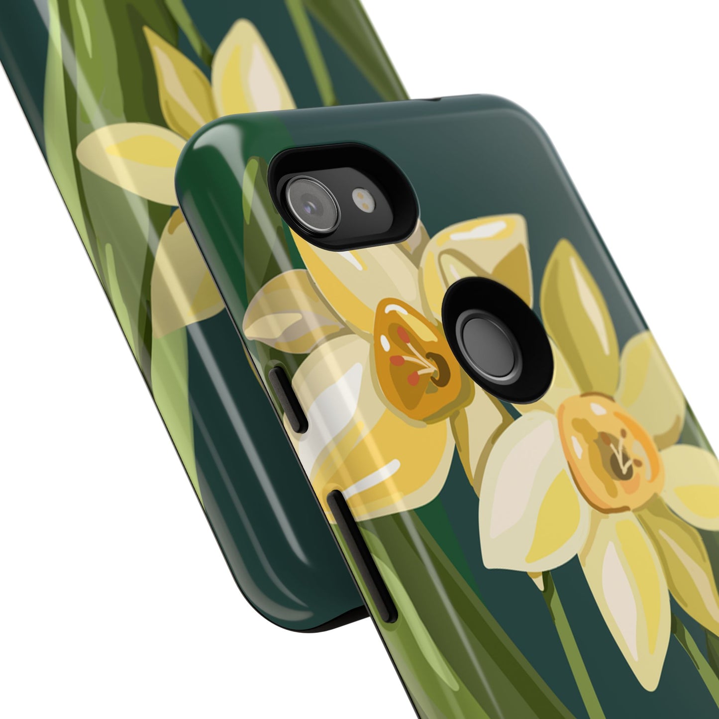Floral Phone Case - Yellow Daffodil Design, Tough Phone Cover, Spring Decor, Floral Gift, Nature-Inspired Accessories