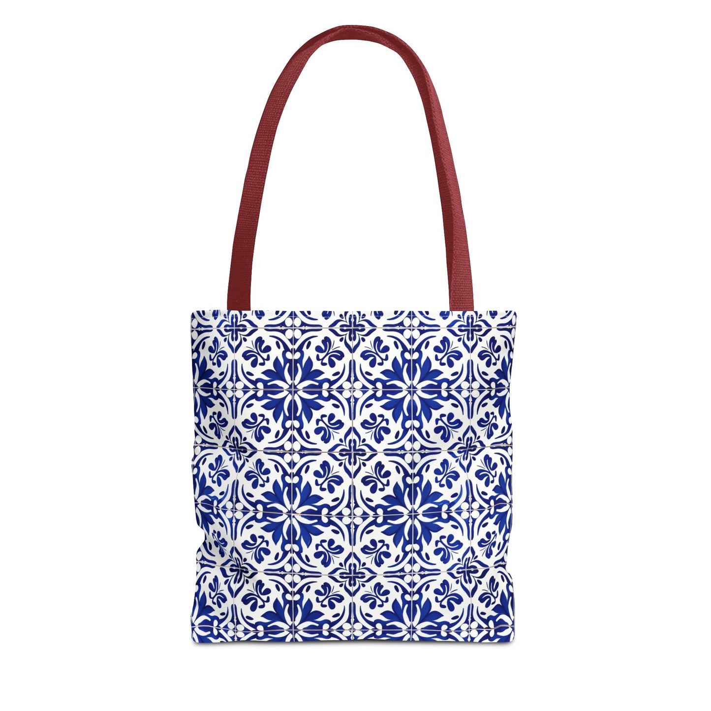 Blue Moroccan Tile Tote Bag - All-Over Print Patterned Market Tote