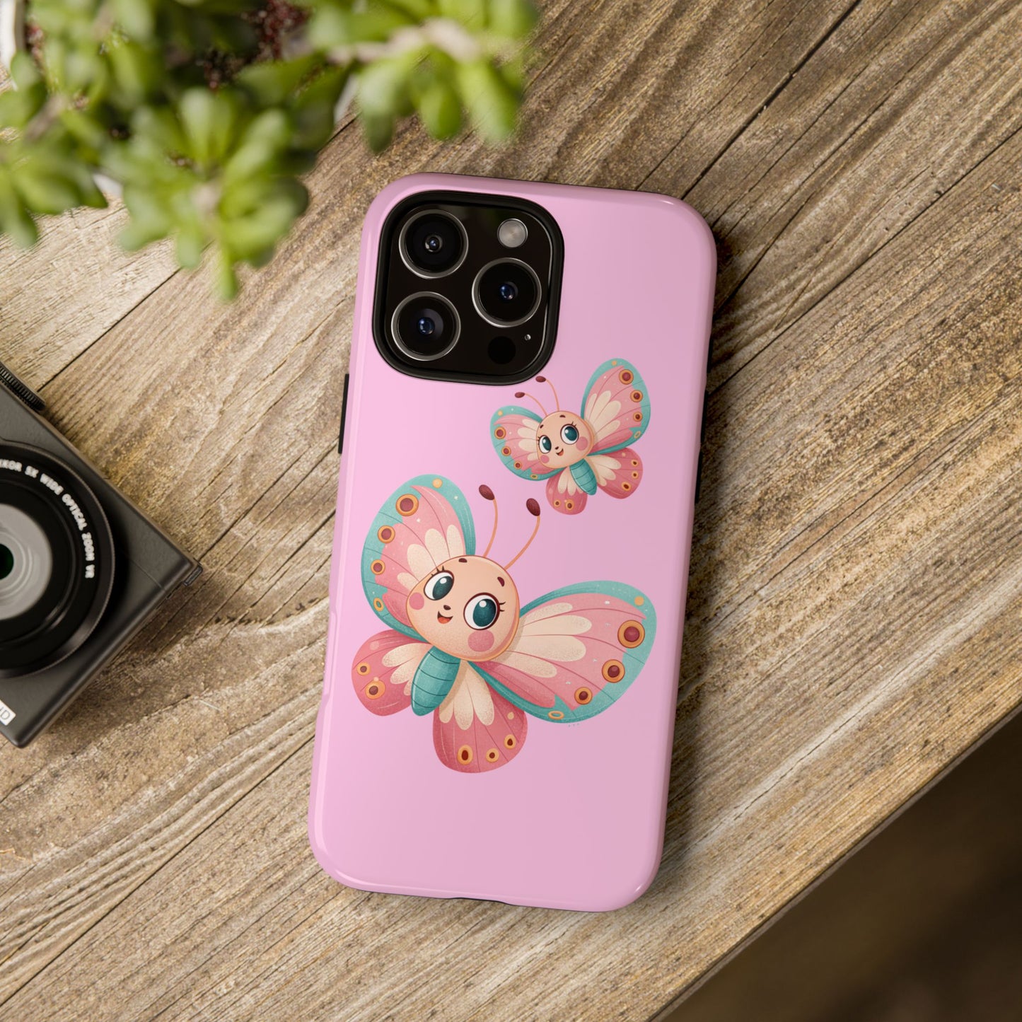 Cute Butterfly Phone Case, Tough Phone Cover, Girly Phone Accessory, Unique Gift for Her, Kids Phone Case, Floral Design Case