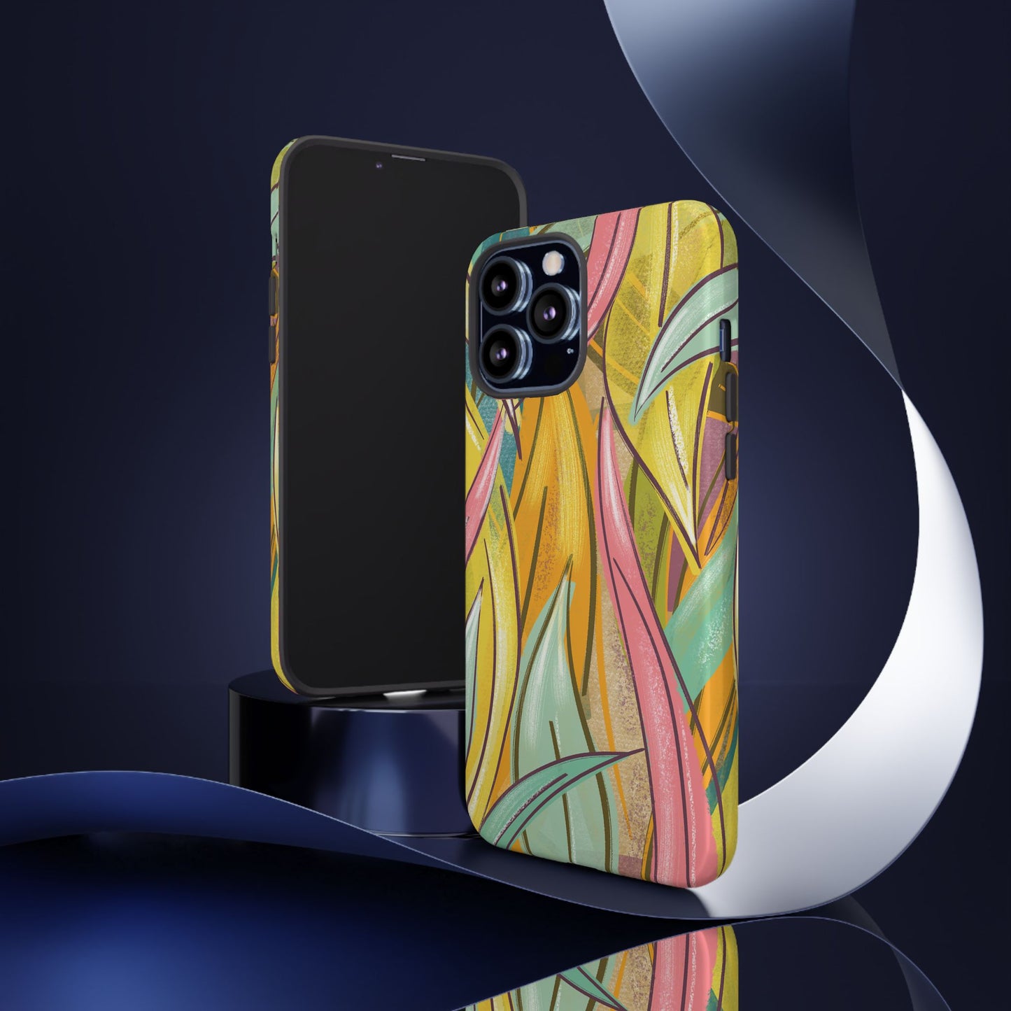 Vibrant Phone Case with Colorful Leaf Design, Tough Cases for Nature Lovers, Eco-Friendly Gift, Summer Vibes, Floral Phone Cover