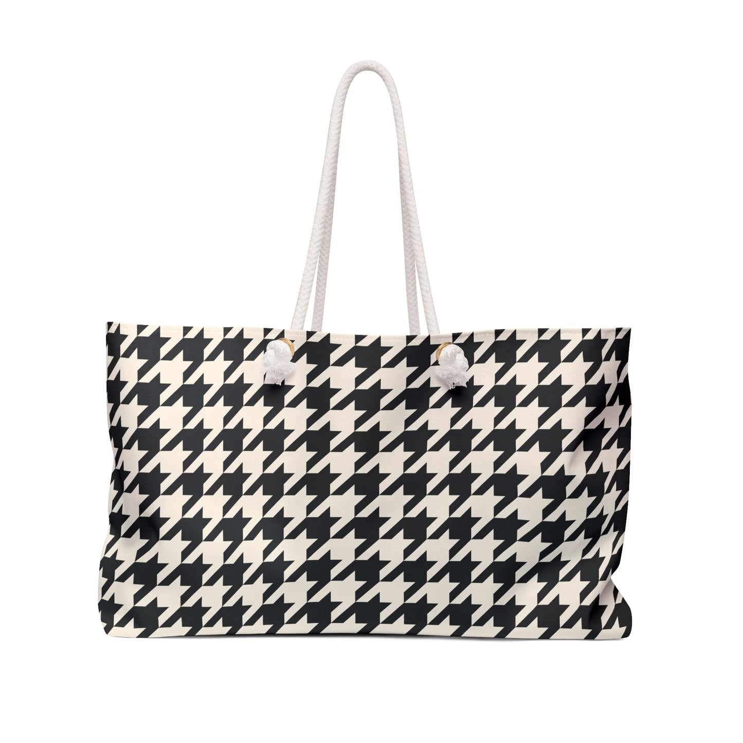 Chic Houndstooth Weekender Bag - Stylish Travel Tote for Weekend Getaways, Beach Trips, Gym, Shopping, Gifts