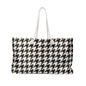 Chic Houndstooth Weekender Bag - Stylish Travel Tote for Weekend Getaways, Beach Trips, Gym, Shopping, Gifts