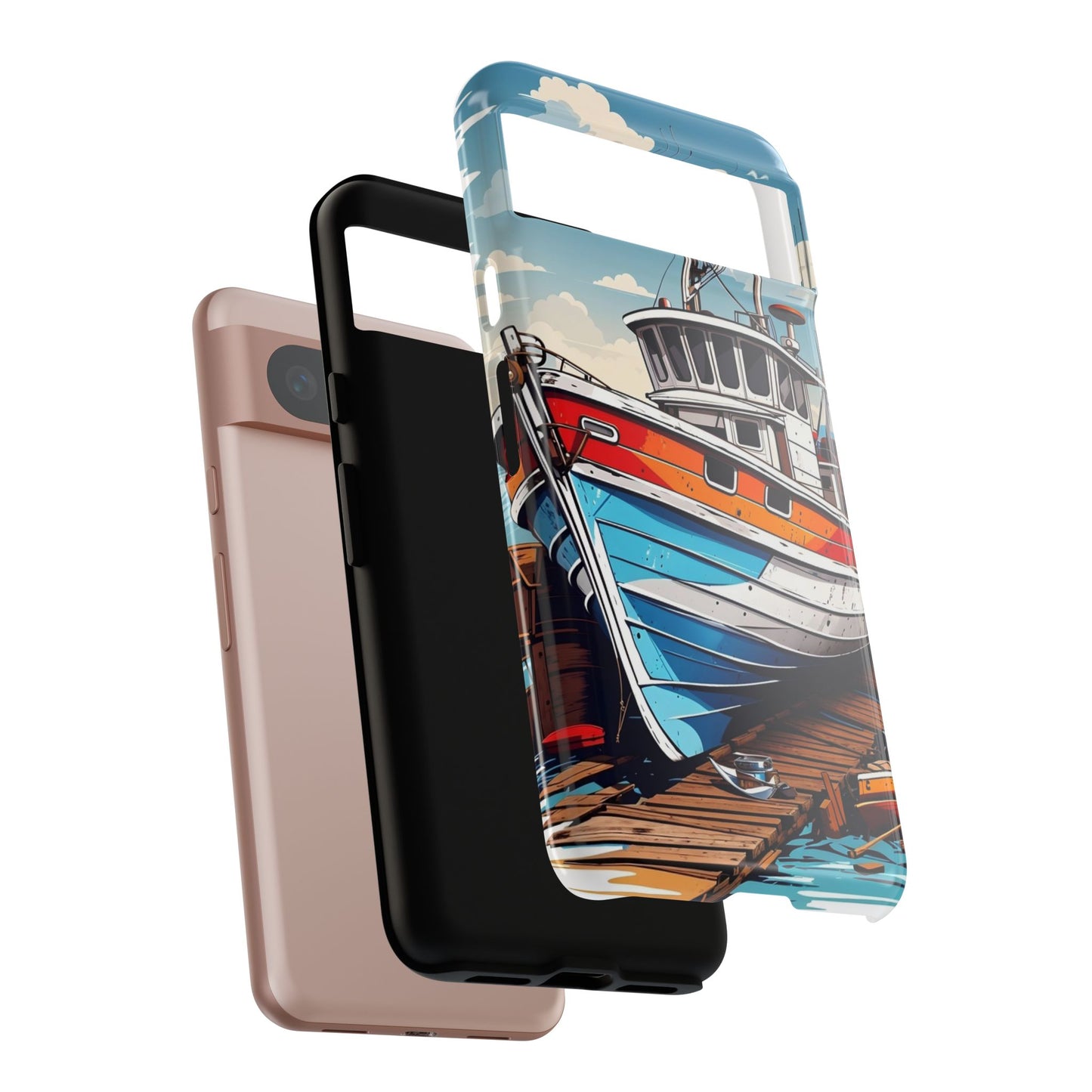 Colorful Fishing Boat Phone Case | Nautical Gift, Marine Design, Coastal Aesthetic, Summer Vibes, Sea Lover's Accessory