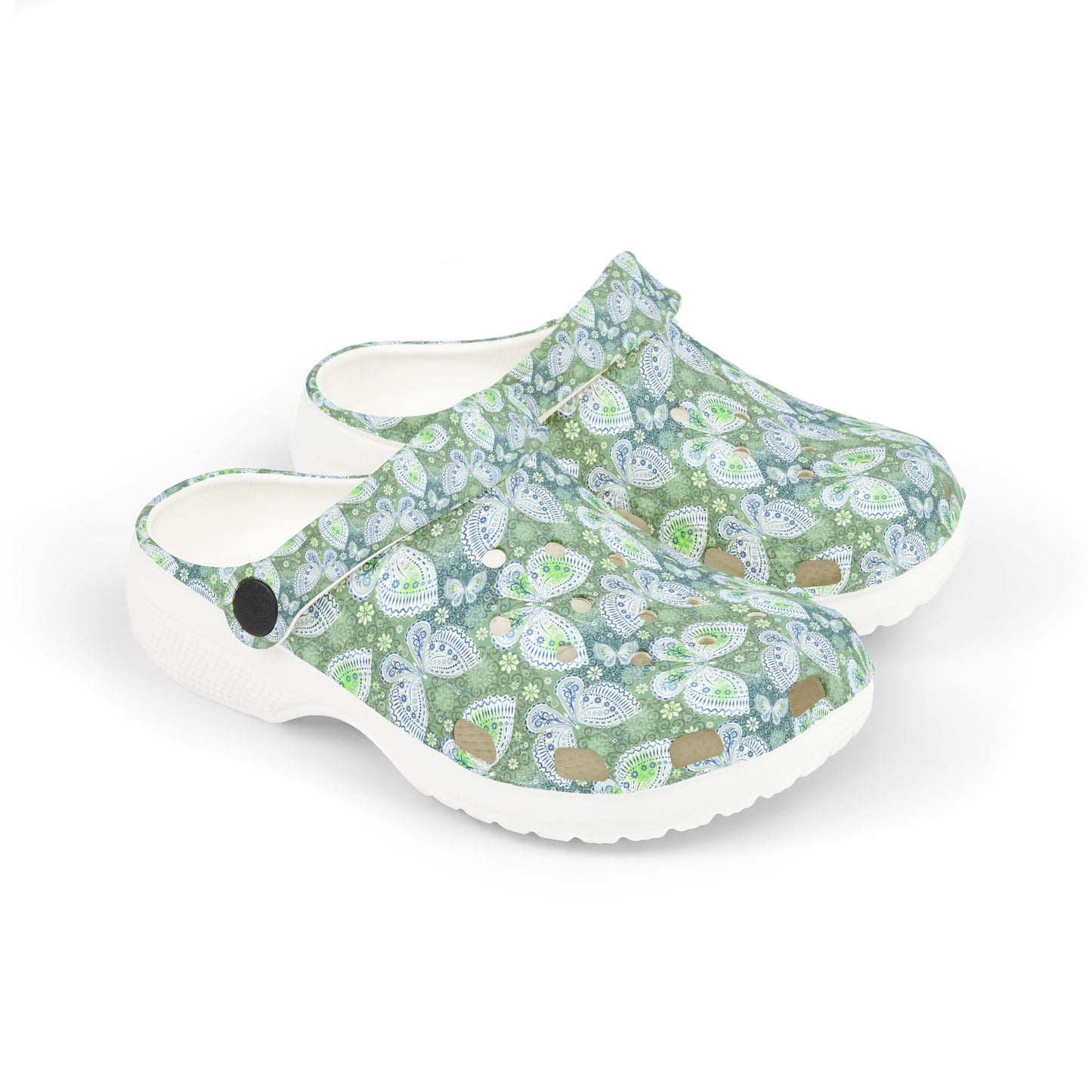 Butterfly Pattern Kids' Clogs - Fun & Comfortable Footwear for Play, Spring, Summer, Gardening, Beach Days, Gifts