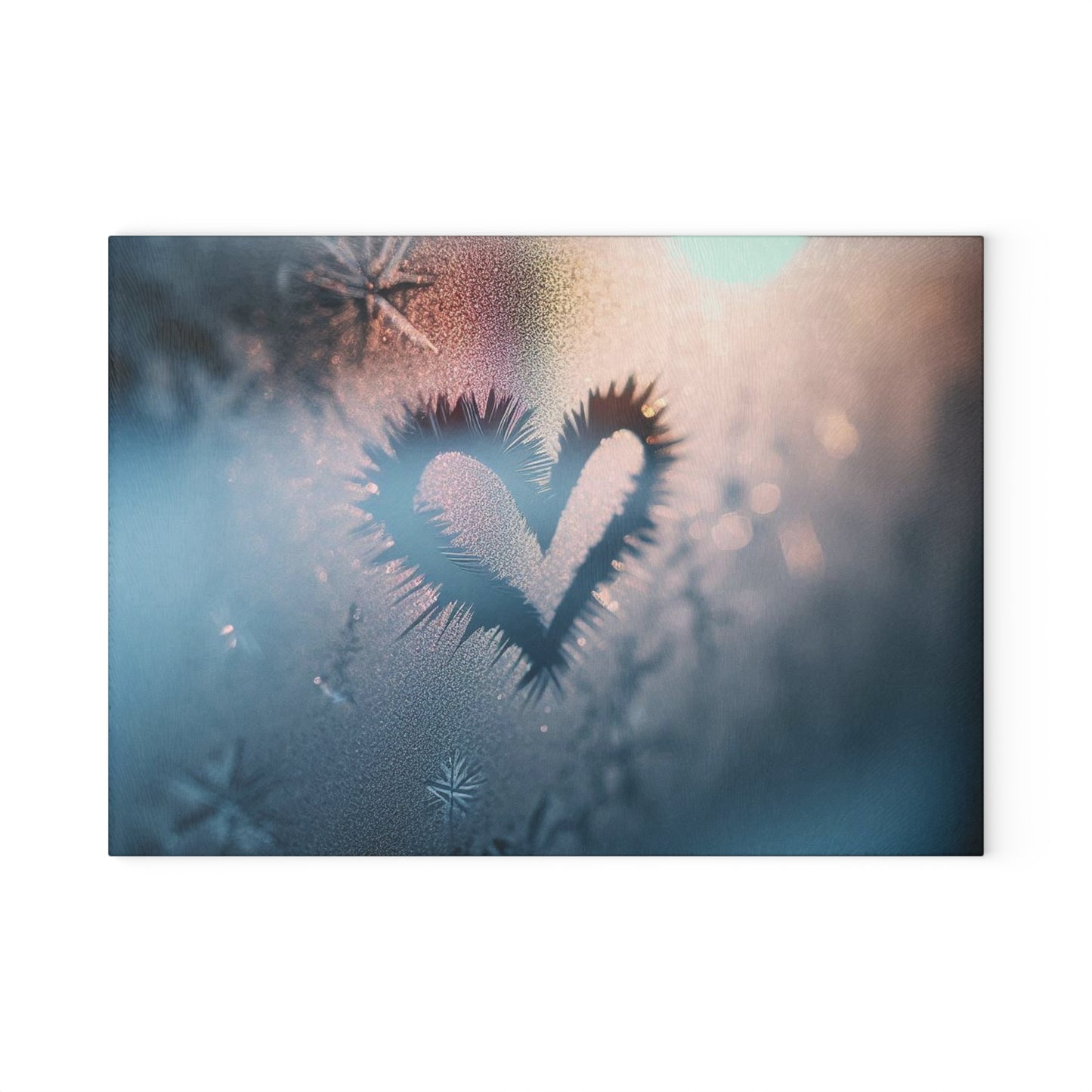 Heart Frosted Glass Cutting Board, Unique Kitchen Decor, Gift for Weddings, Housewarming, Valentine's Day, Cooking Enthusiasts