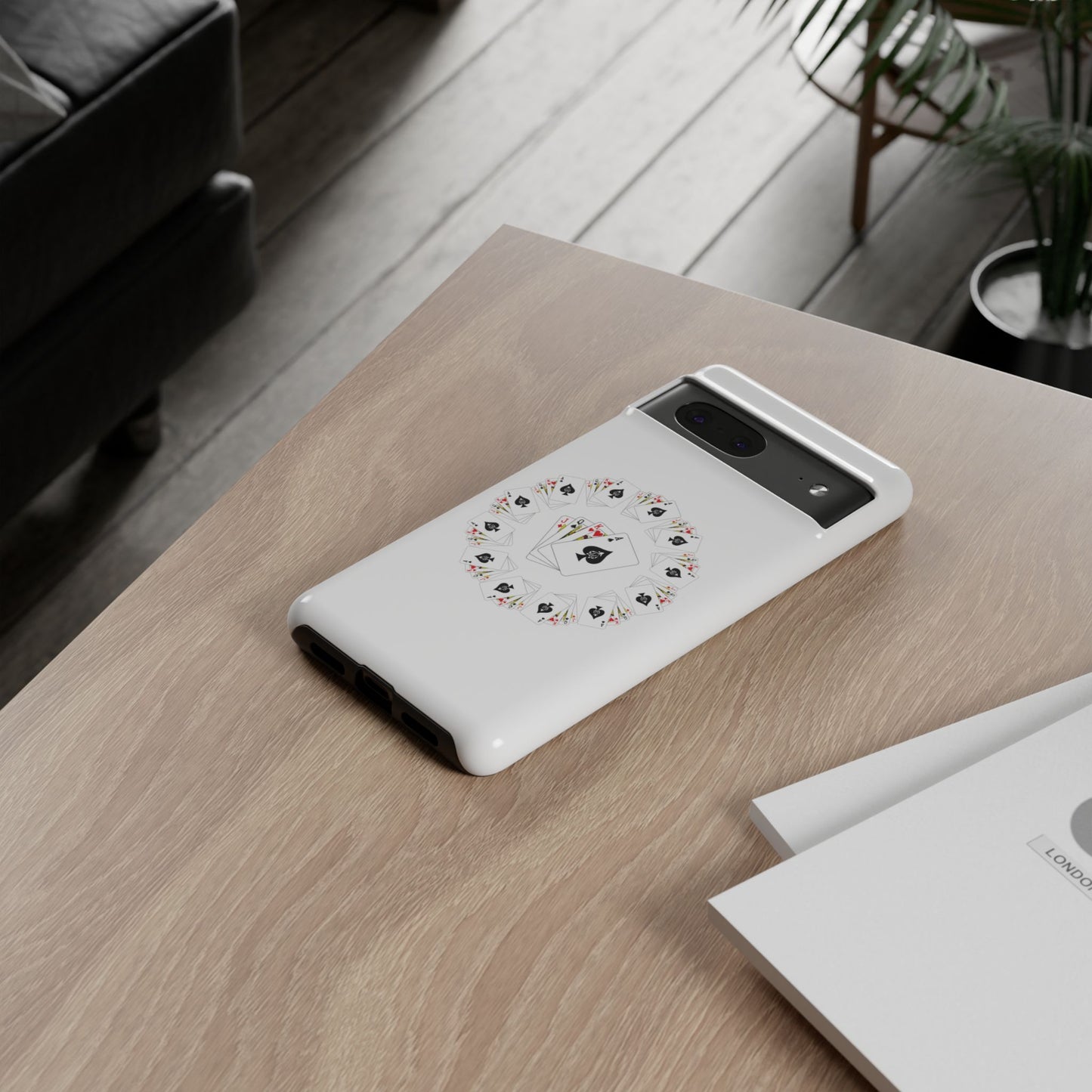 Tough Cases Phone Case, Floral Playing Cards Design, Cute Gift for Gamers, Unique Accessories for Friends, Fun Party Favor