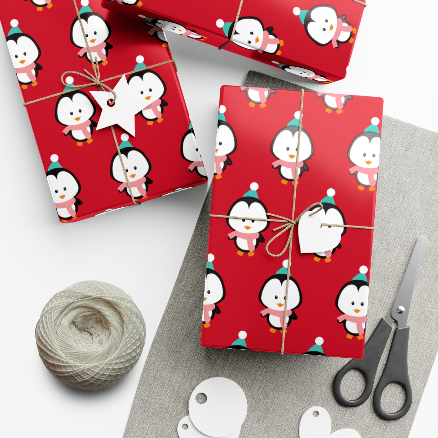 Festive Gift Wrap Papers, Holiday Wrapping Paper, Christmas Gift Wrap, Cute Penguin Design, Eco-Friendly Gift Wrap