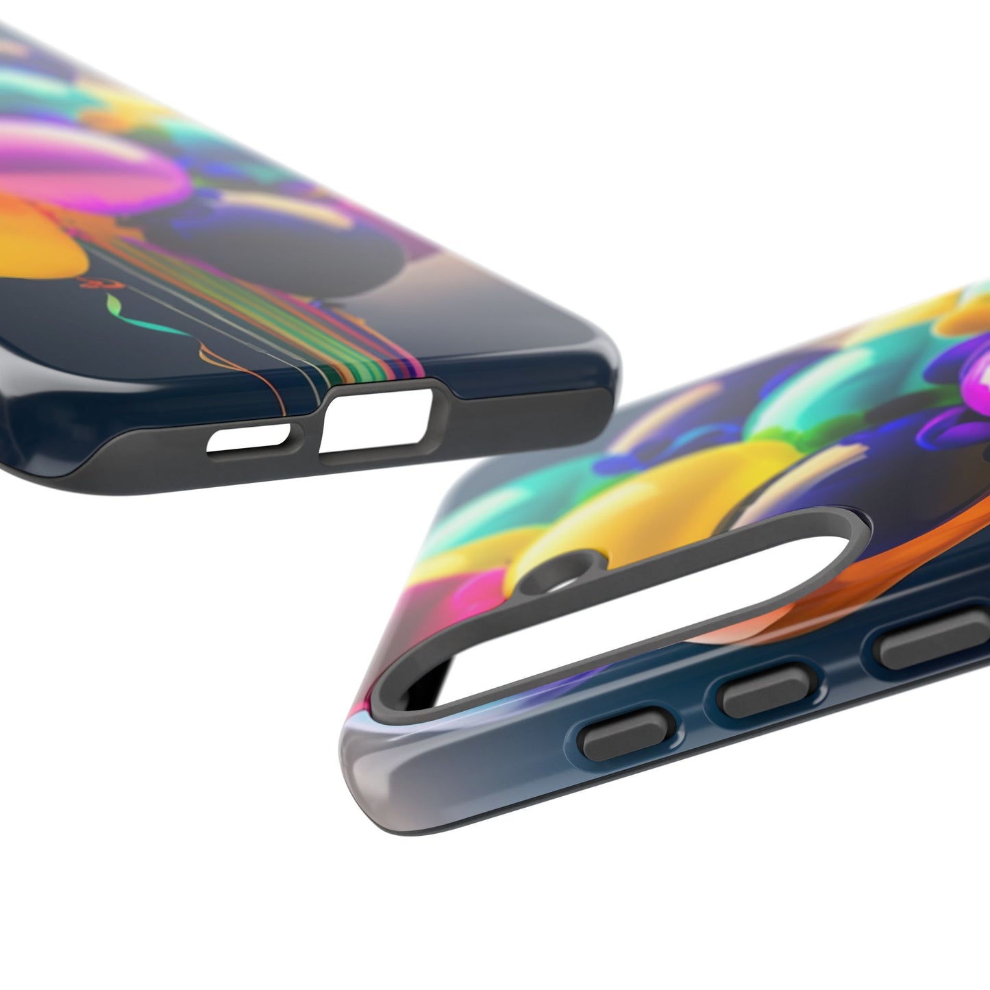 Colorful Balloon Tough Phone Case — Vibrant Party Balloons Protective Cover