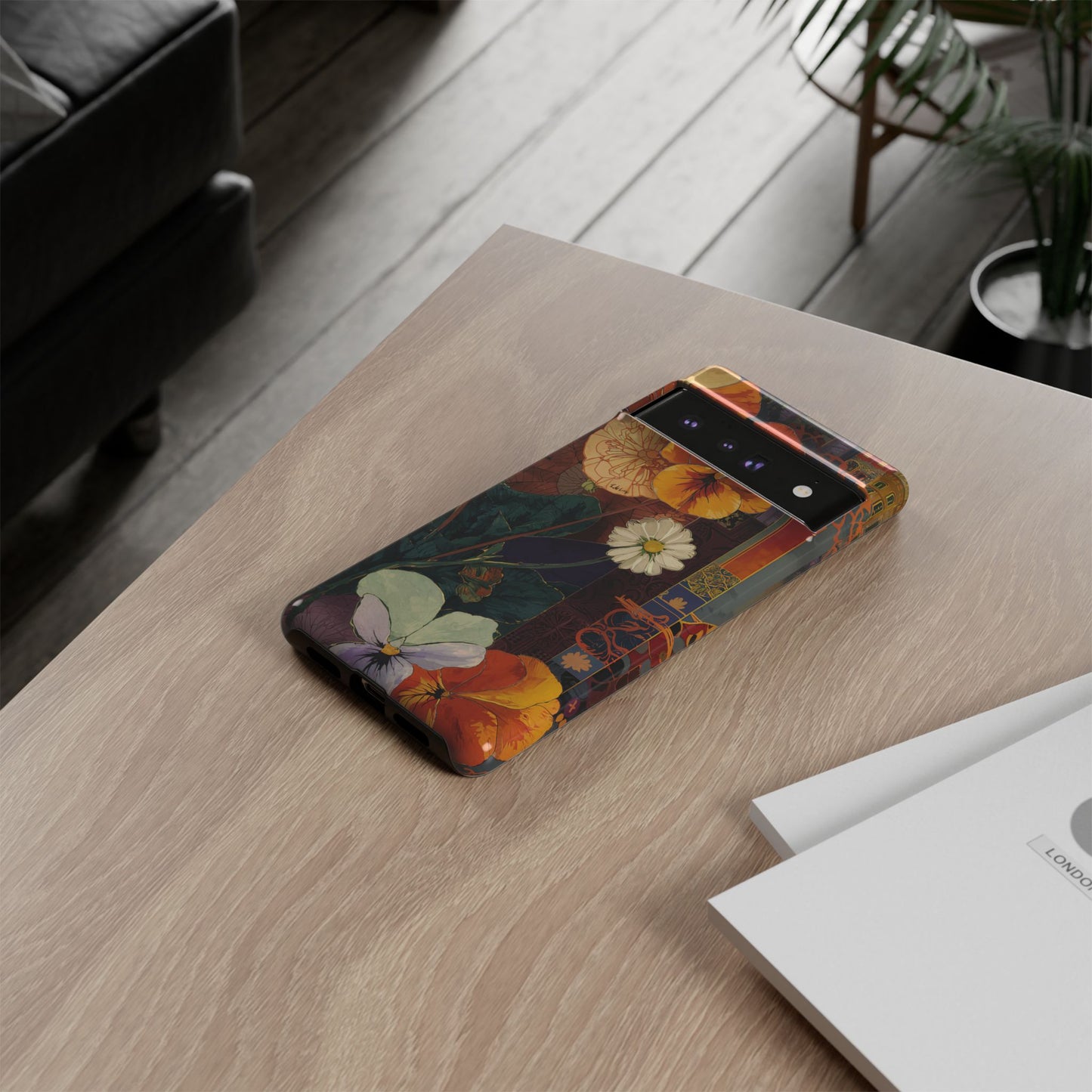 Floral Pansy Tough Phone Case — Vintage Botanical Protection
