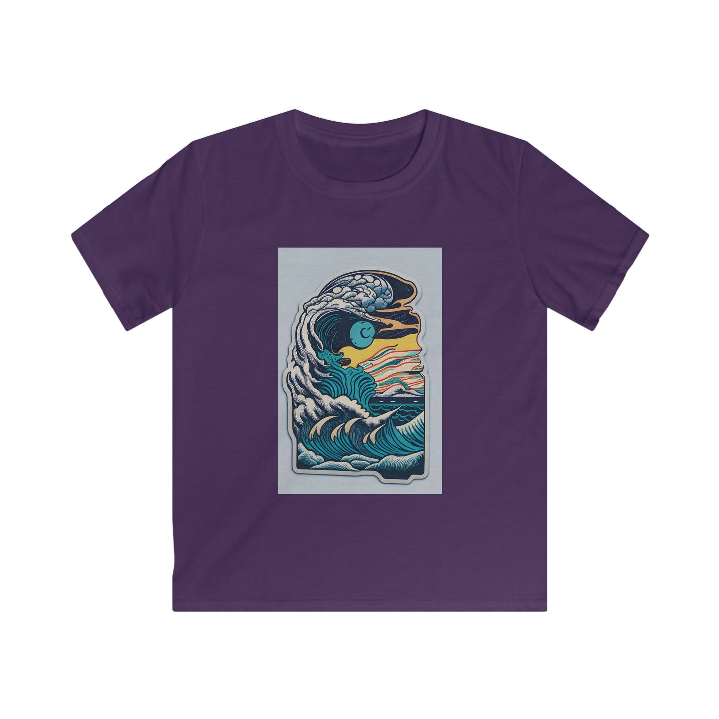 Retro Ocean Wave Kids Tee, Beach Tee, Summer Apparel, Gift for Young Explorers, Casual Kids Clothing, Eco-Friendly Kids Fashion