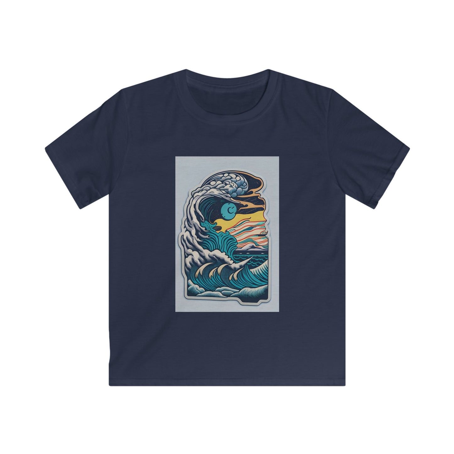 Retro Ocean Wave Kids Tee, Beach Tee, Summer Apparel, Gift for Young Explorers, Casual Kids Clothing, Eco-Friendly Kids Fashion