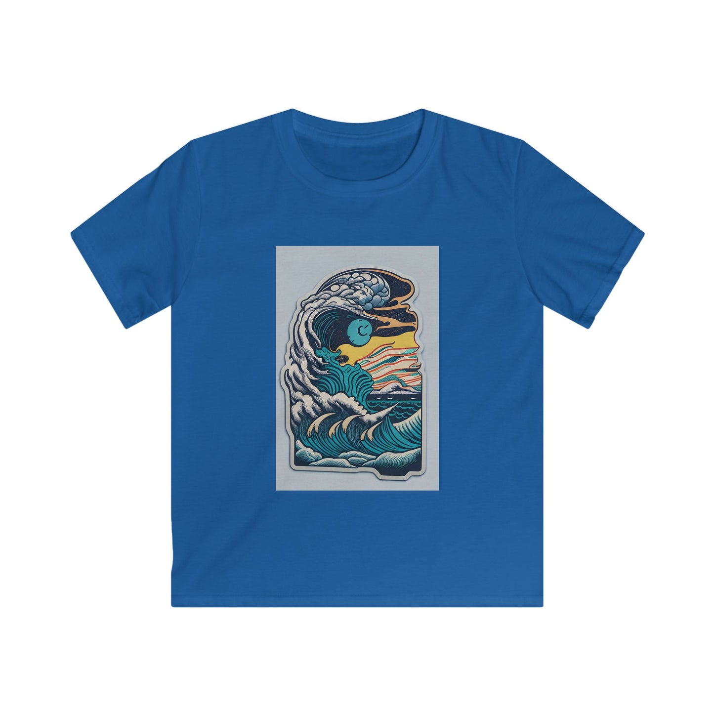 Retro Ocean Wave Kids Tee, Beach Tee, Summer Apparel, Gift for Young Explorers, Casual Kids Clothing, Eco-Friendly Kids Fashion