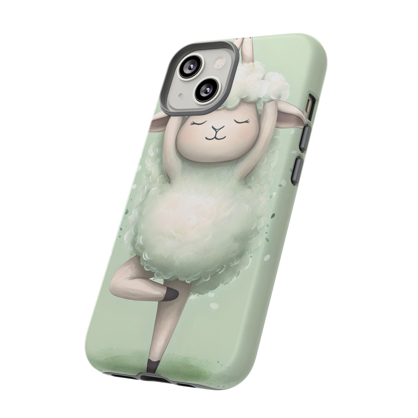 Cute Yoga Sheep Phone Case — Pastel Lamb Ballerina Protective Cover