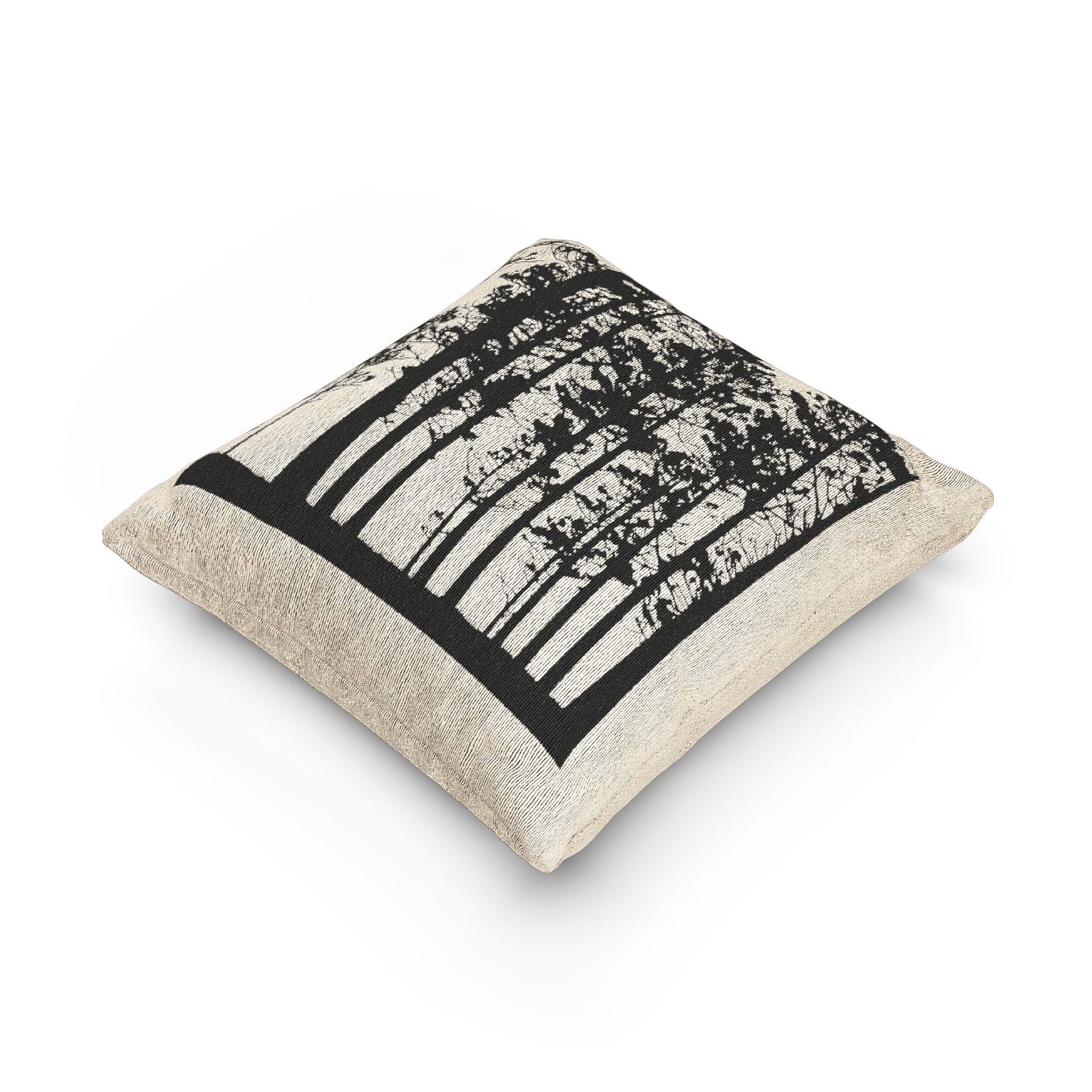 Nature-Inspired Woven Pillow, Cozy Home Decor, Forest Theme Cushion, Boho Accent Pillow, Rustic Living Room Accessory