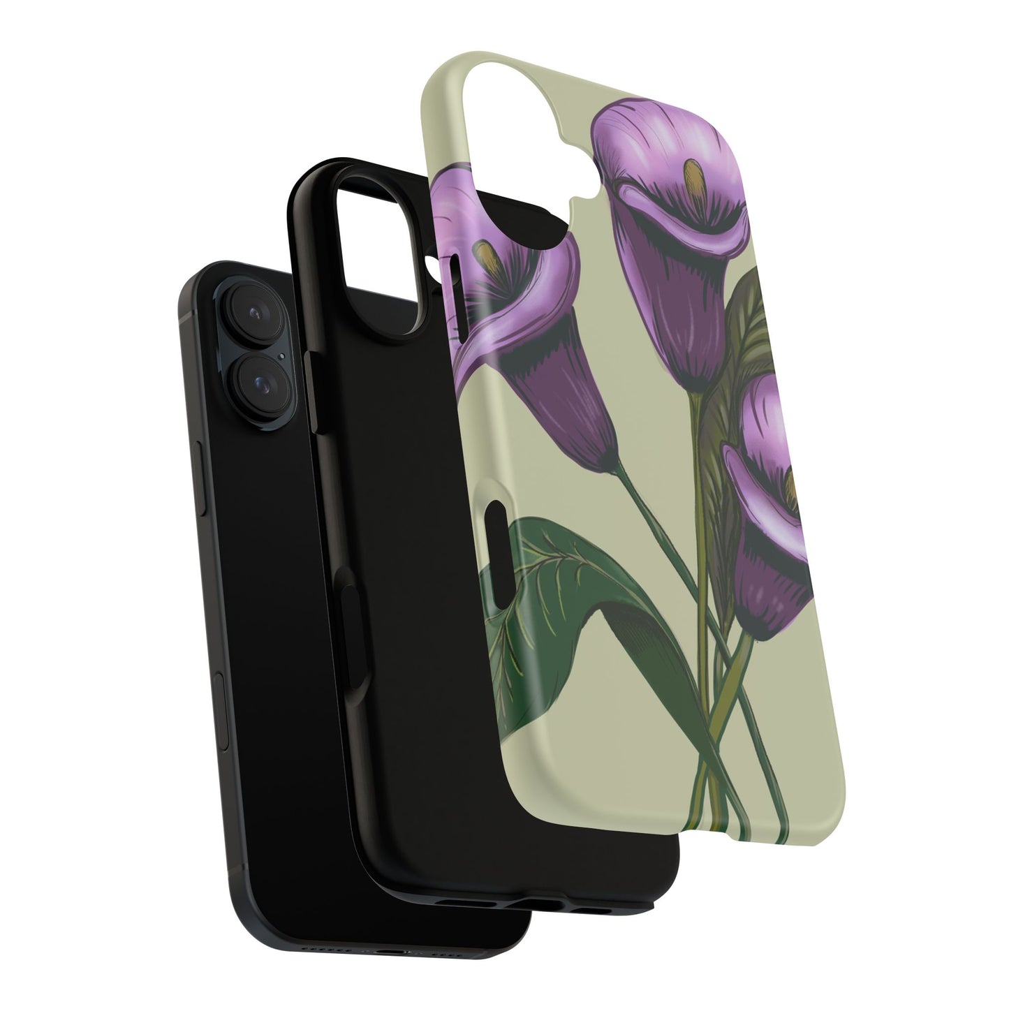 Floral Phone Case - Tough Cases, Purple Flower Design, Cell Phone Accessories, Gift for Her, Nature Lover Essentials