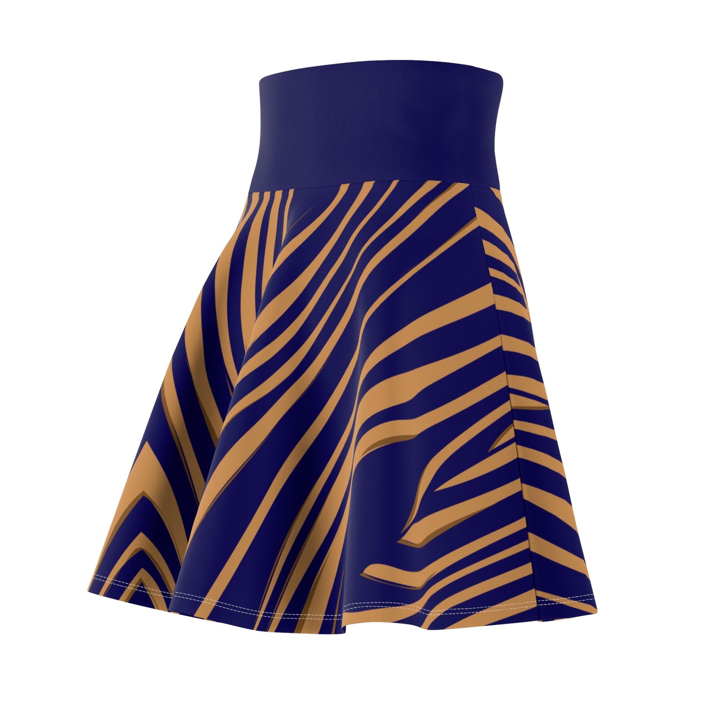 Navy Stripe Women's Skater Skirt, Fun Casual Skirt, Summer Dress, Party Outfit, Stylish Skater Dress, Vacation Wear