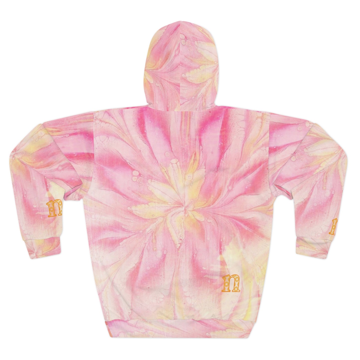 Floral Pink Unisex Pullover Hoodie, AOP Sweatshirt, Cozy Spring Wear, Gift for Her, Trendy Aesthetic Fashion