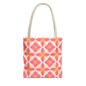 Pink Floral Geometric Tote Bag — All-Over Print Reusable Shopper