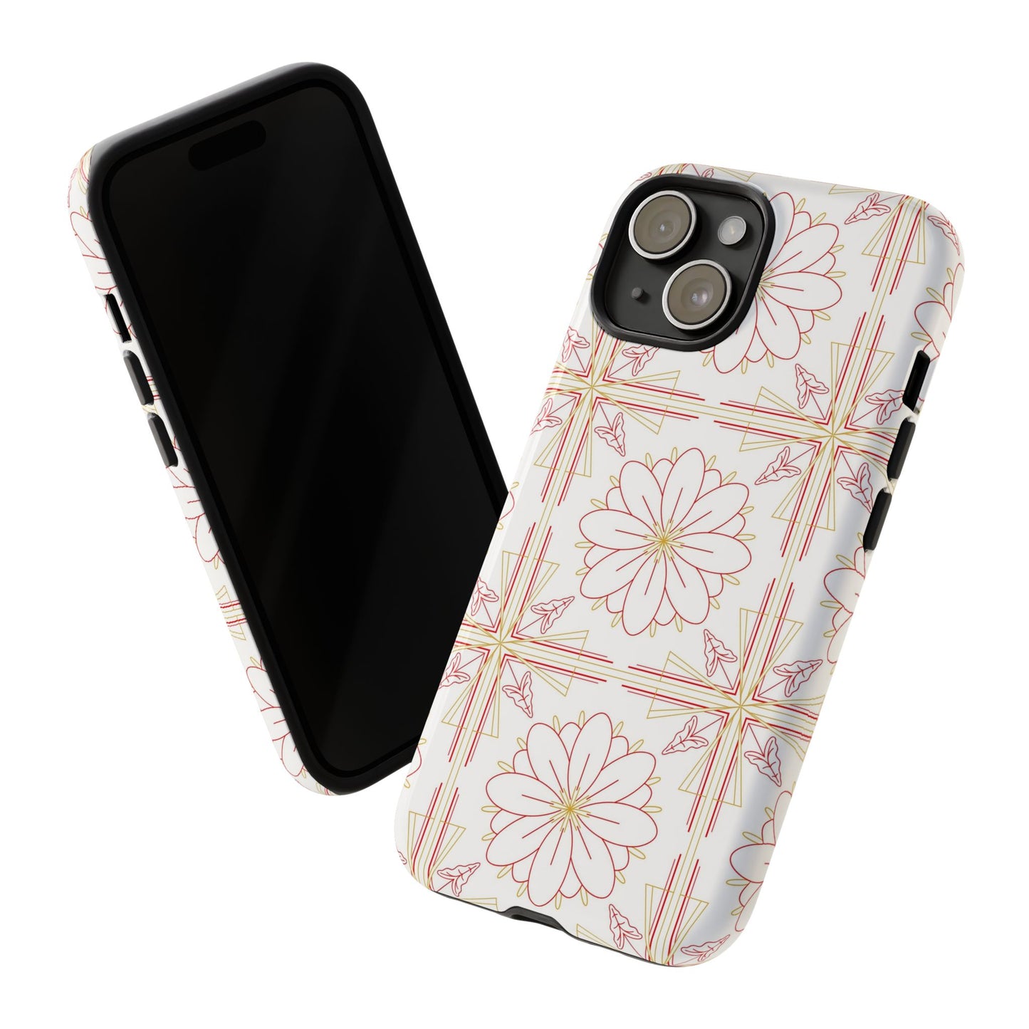 Floral Pattern Phone Case - Stylish Tough Case, Flower Design, Cute Mobile Cover, Phone Accessory, Gift for Her, Spring Style