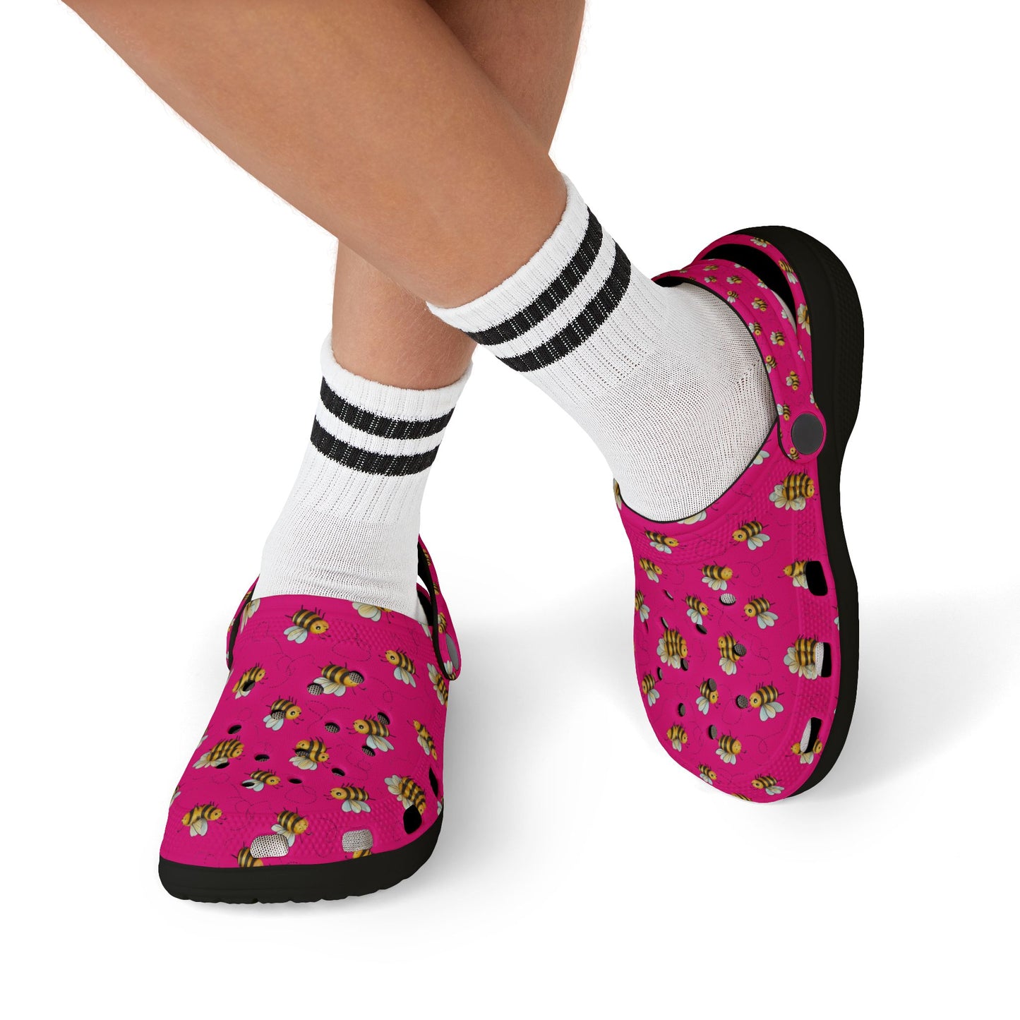 Kids' Floral Bee Clogs - Fun Summer Slip-On, Gardening Shoes, Outdoor Play Footwear, Gift for Kids, Toddler Clogs