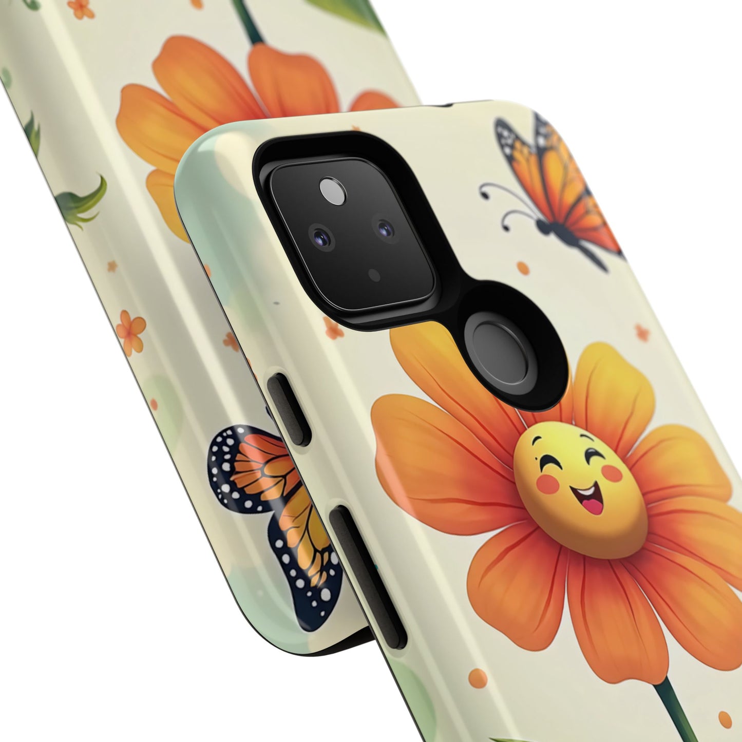 Floral Phone Case with Butterfly Design, Cute Flower Phone Cover for Nature Lovers, Eco-Friendly Gift, Spring Vibes, Birthday Present