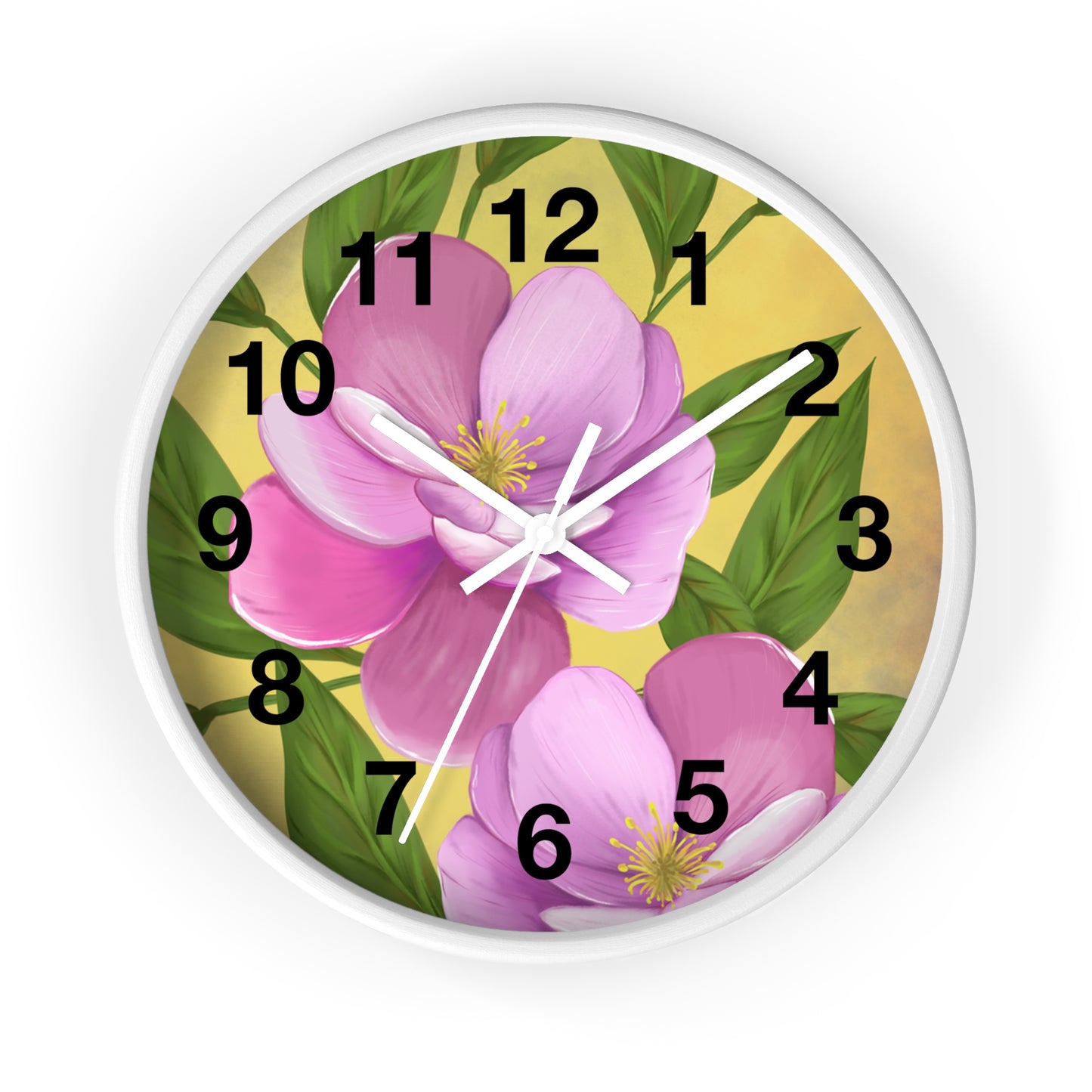 Floral Wall Clock, Boho Decor for Home, Functional Art, Gift for Her, Living Room Accent