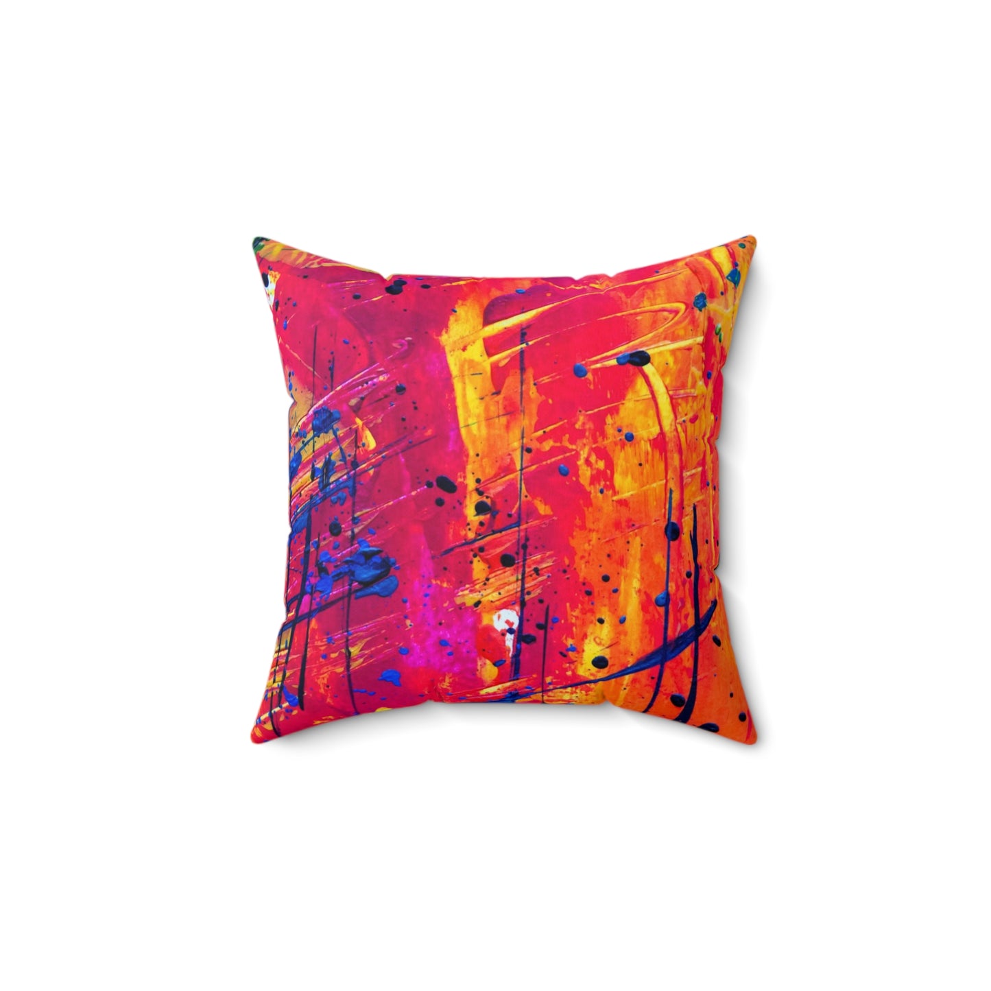 Vibrant Abstract Art Pillow, Colorful Home Decor, Modern Throw Pillow