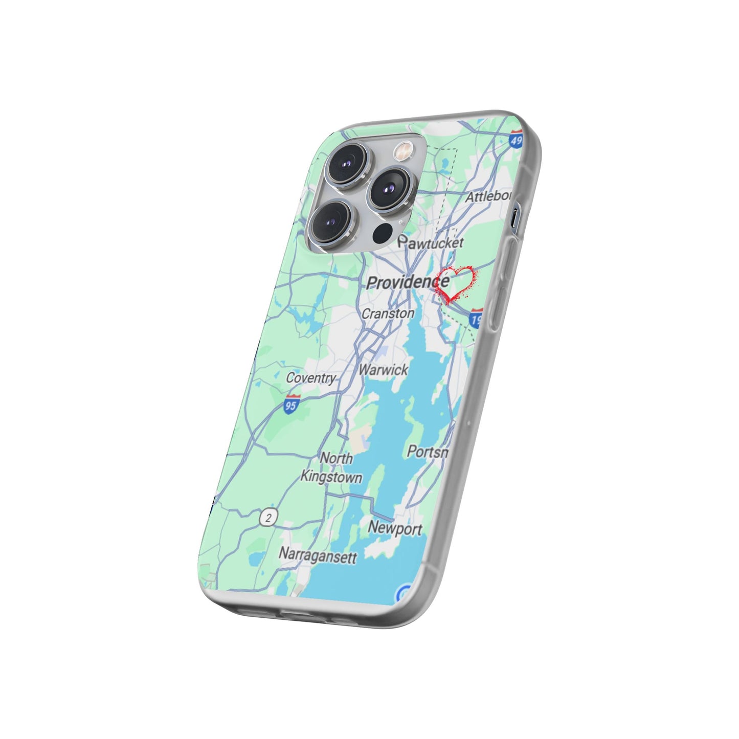 Providence Heart Map Phone Case - Custom Flexible Smartphone Protector, Gift for Her, Map Lover's Accessory, Personalized Case, Travel [...]