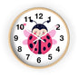 Cute Ladybug Wall Clock, Children's Room Decor, Playroom Wall Art, Birthday Gift, Nursery Timepiece