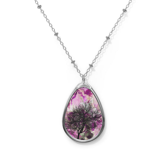 Elegant Oval Necklace with Tree Design - Perfect Gift for Nature Lovers, Boho Jewelry, Eco-Friendly Accessories, Meaningful Pendant