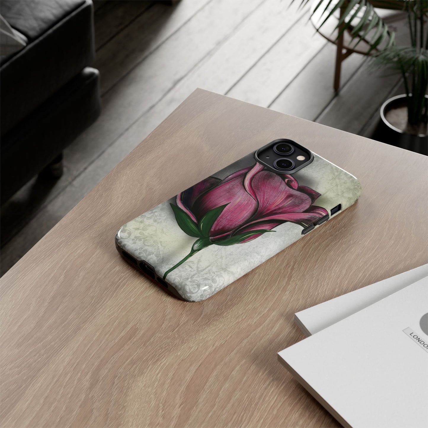 Rose Phone Case – Tough Cases, Floral Phone Cover, Gift for Her, Minimalist Design, Nature Lover's Accessory, Birthday Gift Idea