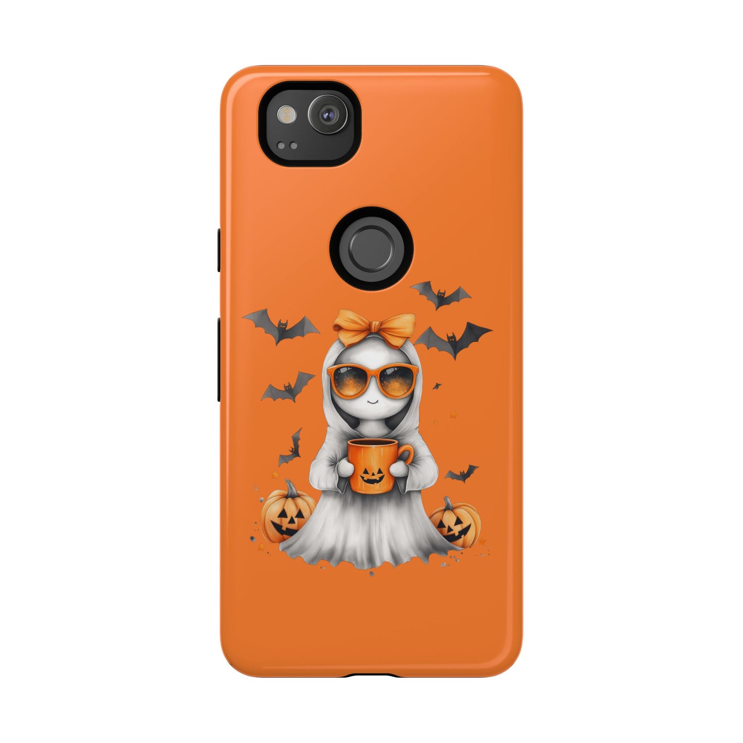 Halloween Ghost Phone Case, Cute Cat Ghost Case, Autumn Phone Cover, Spooky Season Gift, Trick or Treat Case